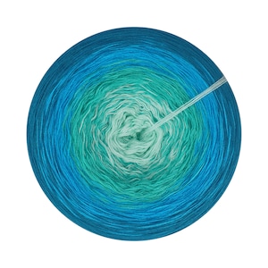 Ombre Yarn with Modal, Gradient Yarn Cake, Blauracke 230, Modal Acrylic, Ombre Yarn Cake