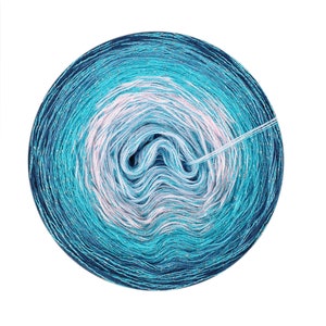 Gradient Cake Yarn with Glitter, Leonie 04+, Ombre Yarn with Metallic Thread