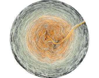 Ombre yarn cake 100% wool plus yarn with alpaca, merino extra fine, Sadr 414+, Gradient Yarn Cake for ombre shawls