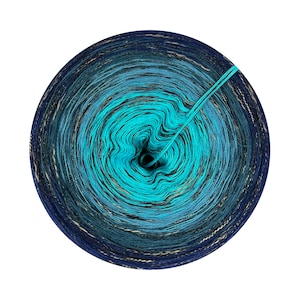 Ombre yarn cake with additional strand with mohair, Aulus 03+ mohair, ombre yarn with nubs