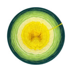 Ombre Yarn with Modal, Gradient Yarn Cake, Greenfinch 285, Modal Acrylic, Ombre Yarn Cake