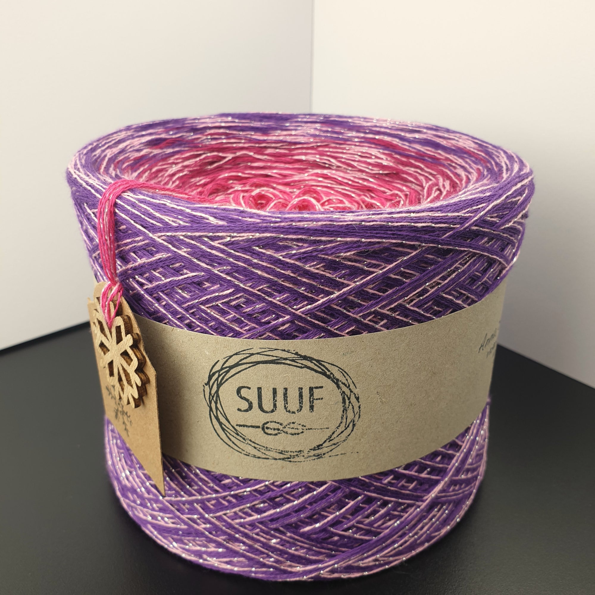 Gradient yarn cake cotton with metallic thread Purple Etsy