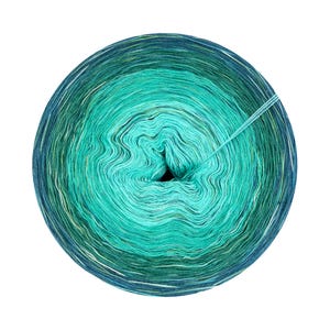 Ombre Yarn Cake with fantasy yarn, Thilo 372 + mottled yarn, Cotton Acrylic, Gradient Yarn Cake, skein for knitting and crochet