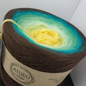 Gradient yarn cake 100% wool, merino extra fine, Aries 225, Ombre Yarn Cake, Gradient Yarn image 5