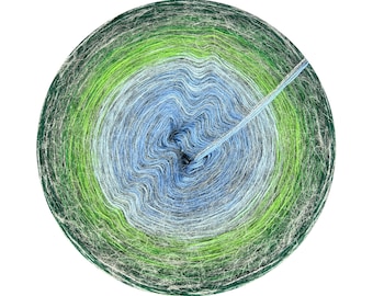 Ombre yarn cake 100% wool plus yarn with alpaca, merino extra fine, Rigel 417+, Gradient Yarn Cake for ombre shawls