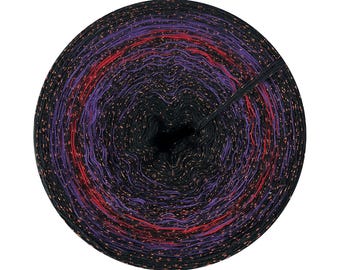 Gradient Yarn Cake with Glitter, Tulia, 422+, Ombre Yarn with Metallic Thread