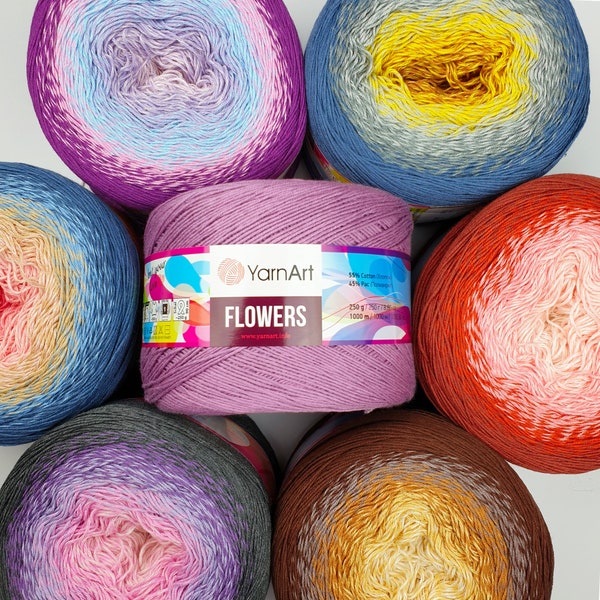 Cotton Flowers Yarn Etsy
