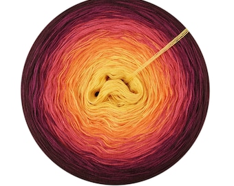 Gradient yarn cake, ombre yarn, cotton acrylic, fingering yarn cake, 3ply or 4ply yarn, Paula 37, yarn cake, yarn