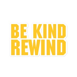 Blockbuster sticker, retro vinyl decal, Be Kind Rewind design, 1990s movie and horror film sticker, bubble-free laptop and gift idea