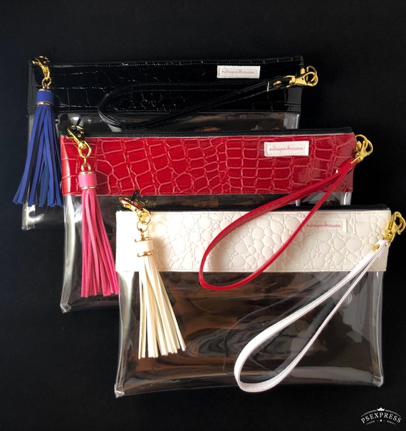 clear wristlet purse
