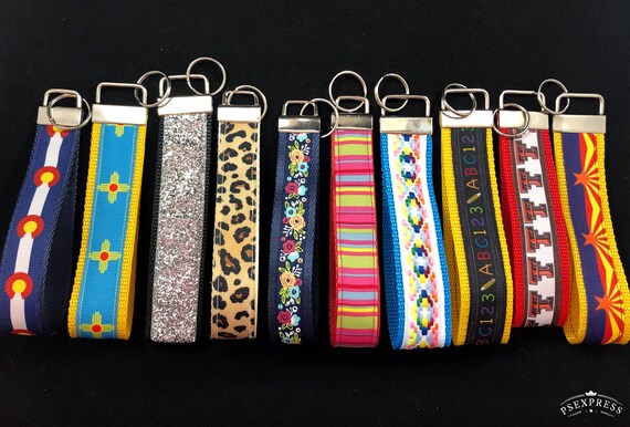 Keyfob wristlet key fob Country Flowers Shipping includedReady to Ship