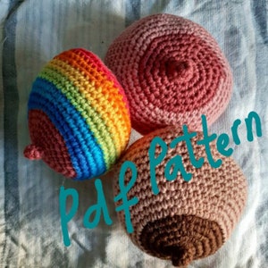 PDF crochet pattern for teardrop shaped breast, lactation visual aid, birthworker, doula, midwife, UK and US terms, crocheted pattern