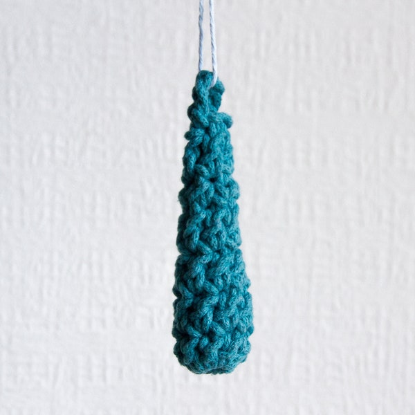 Teardrop Light Pull Cord, Crochet light pull cord, Teal light pull, Soft cotton cord, silent light pull