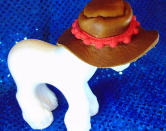 Brown Leather Pony Hat