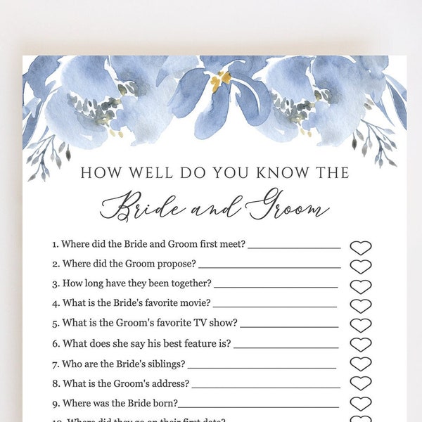 How Well Do You Know the Bride and Groom - Etsy