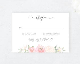 Alena - RSVP Card Template RSVP Cards Response Card Printable Insert Card Editable Template Instant Download