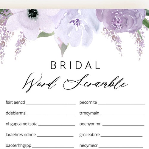 Lillian Bridal Shower Games Bundle Lavender Purple Bridal - Etsy