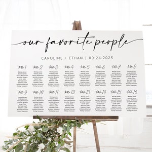 Wedding Seating Chart Template, Minimalist Seating Plan, Our Favorite People Seating Chart, Editable Instant Download - Myla