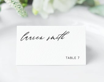 Eva - Elegant Modern Wedding Place Card Template, Wedding Name Card, Printable Escort Card, 100% Editable, Instant Download