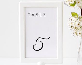 Eva - Wedding Table Number Template, Simple Modern Table Number Card, 5x7 and 4x6, Editable Template, Instant Download