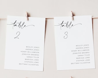 Moderne Sitzplan Vorlage für die Hochzeit, minimalistische Sitzplan Karten, Sitzplan für Tisch und Tisch, bearbeitbar Sofort Download - Myla