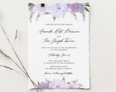 Lavender Wedding Invitation Template Download, Lilac Purple Wedding Invitation, Floral Wedding Suite, Editable Instant Download - Lillian