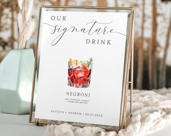 Signo de bebida exclusivo, plantilla de menú de barra minimalista, menú de bebidas editable moderno, menú de barra imprimible, más de 3000 imágenes, plantilla editable - Emelia