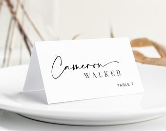 Minimalist Wedding Place Card Template, Wedding Name Card, Printable Escort Card, 100% Editable Text, Instant Download - Rylie