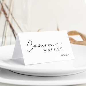 Minimalist Wedding Place Card Template, Wedding Name Card, Printable Escort Card, 100% Editable Text, Instant Download - Rylie