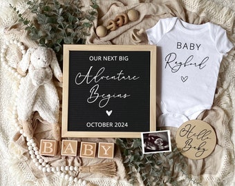 Digital Pregnancy Announcement for Social Media, Editable Letter Board Pregnancy Announcement, Gender Neutral Announcement, Instant Download