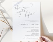 EDITABLE The Night Before Rehearsal Dinner Invitation, Modern Minimalist, Rehearsal Dinner Invite Template Instant Download - Emelia