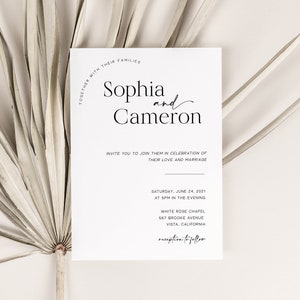 EDITIERBARE Hochzeitseinladung Vorlage Download, moderne minimalistische Hochzeitseinladung, druckbare Hochzeitseinladung Sofortiger Download - Rylie