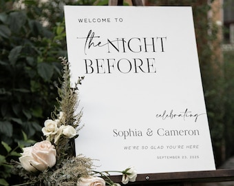 The Night Before Welcome Sign Template, Rehearsal Dinner Welcome Sign, Welcome to the Night Before, Printable Instant Download - Rylie