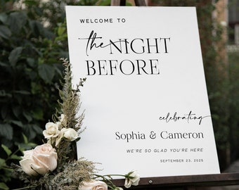 The Night Before Welcome Sign Template, Rehearsal Dinner Welcome Sign, Welcome to the Night Before, Printable Instant Download - Rylie