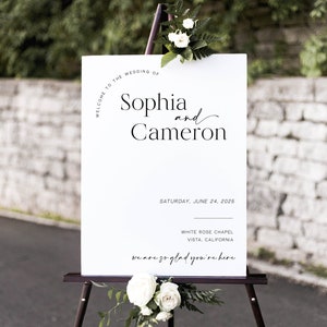 Editable Wedding Welcome Sign, Welcome to our Wedding Sign, Modern Minimalist Wedding Sign, Printable Template, Instant Download - Rylie