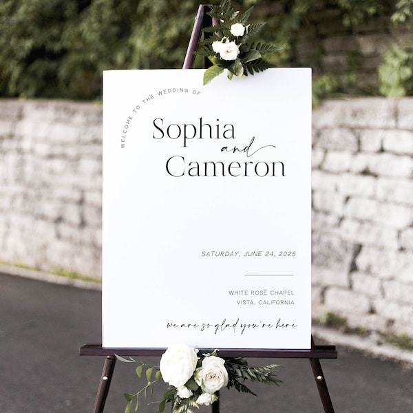 Editable Wedding Welcome Sign, Welcome to our Wedding Sign, Modern Minimalist Wedding Sign, Printable Template, Instant Download - Rylie