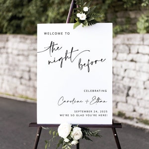 EDITABLE The Night Before Welcome Sign, Rehearsal Dinner Welcome Sign, Welcome to the Night Before, Printable Instant Download - Myla