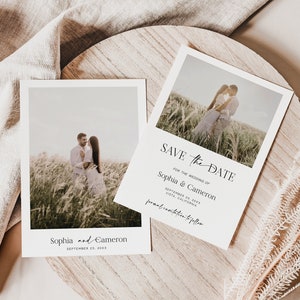 Save the Date Template with Photo, Editable Save the Date Cards, Photo Save the Date, Minimalist Save the Date, Instant Download - Rylie