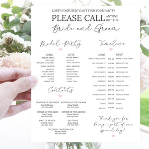 Lacie Wedding Timeline, Wedding Itinerary, Wedding Day Timeline, Simple Script, 100% Editable, Instant Download image 2