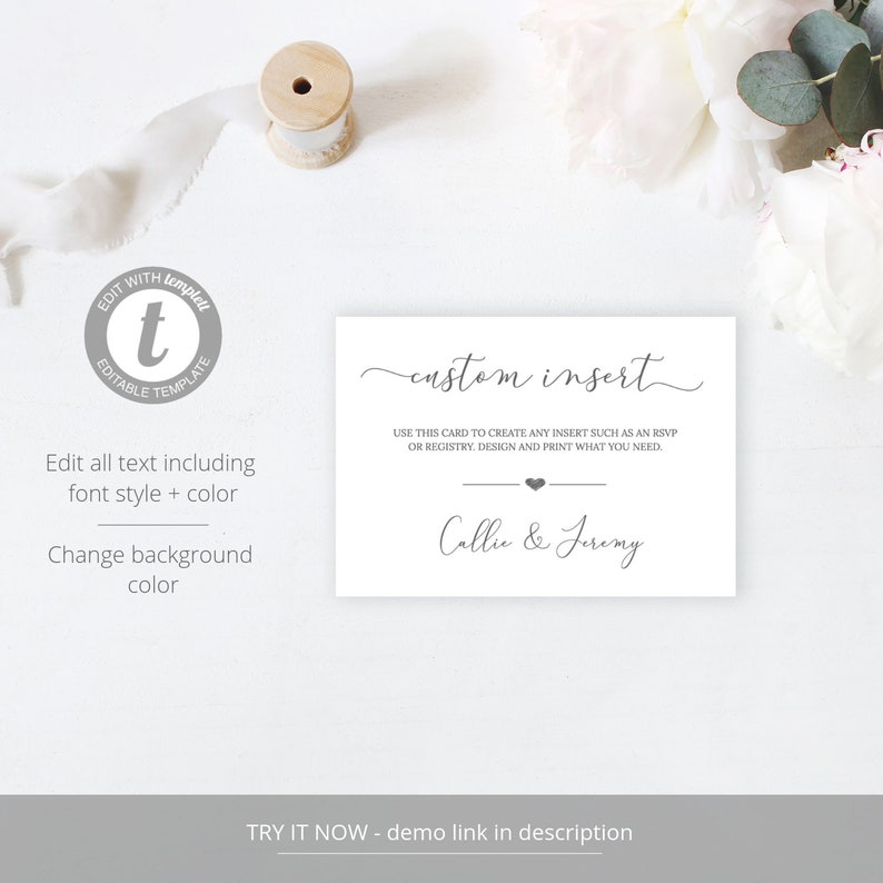 Insert Card Template Invitation Insert Printable Wedding Etsy Insert Card Template Invitation Insert Printable Wedding Etsy