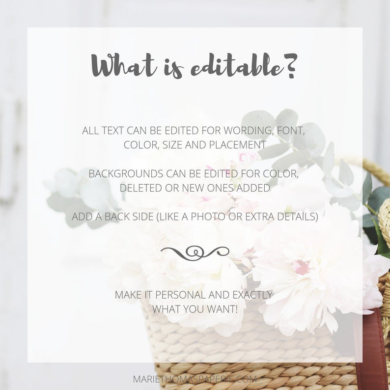 Alya Dusty Blue Floral Social Distance Bridal Shower Invite Bridal Shower by Mail Invitation Editable Instant Download