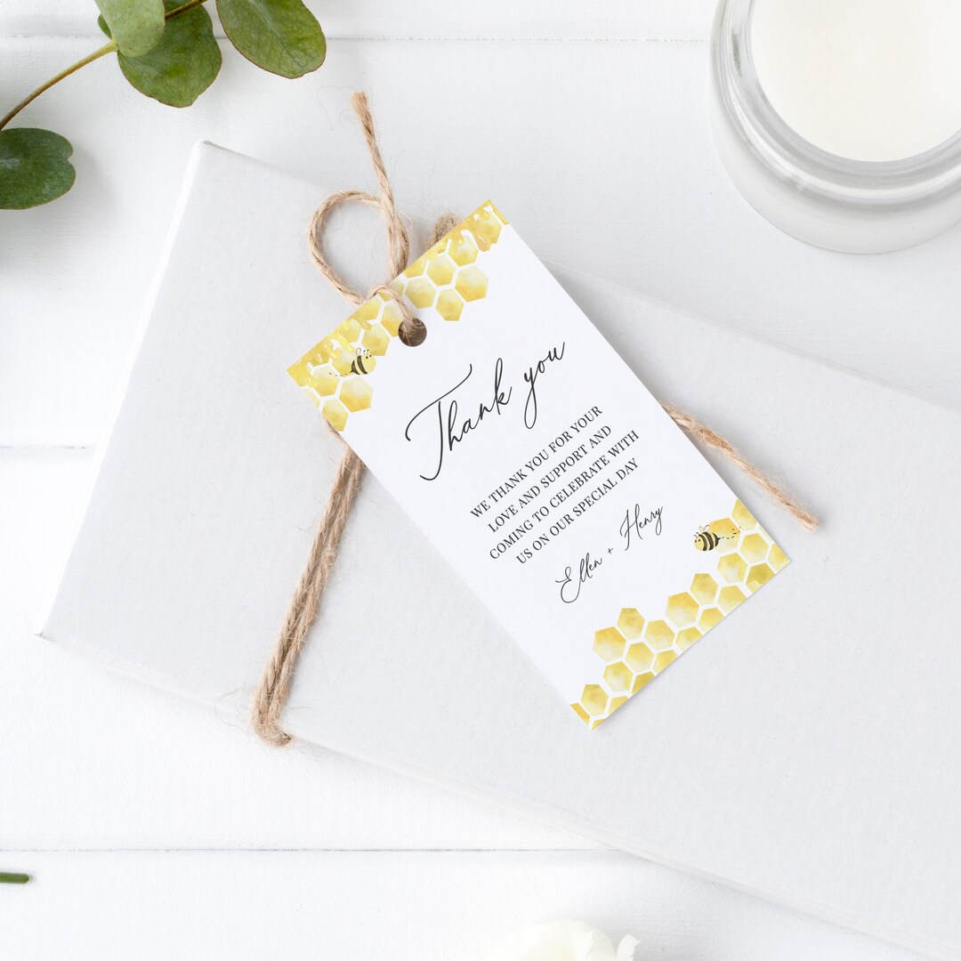 Honey Bee Baby Shower Favor Tag Template, Bumble Bee Thank You Tags ...