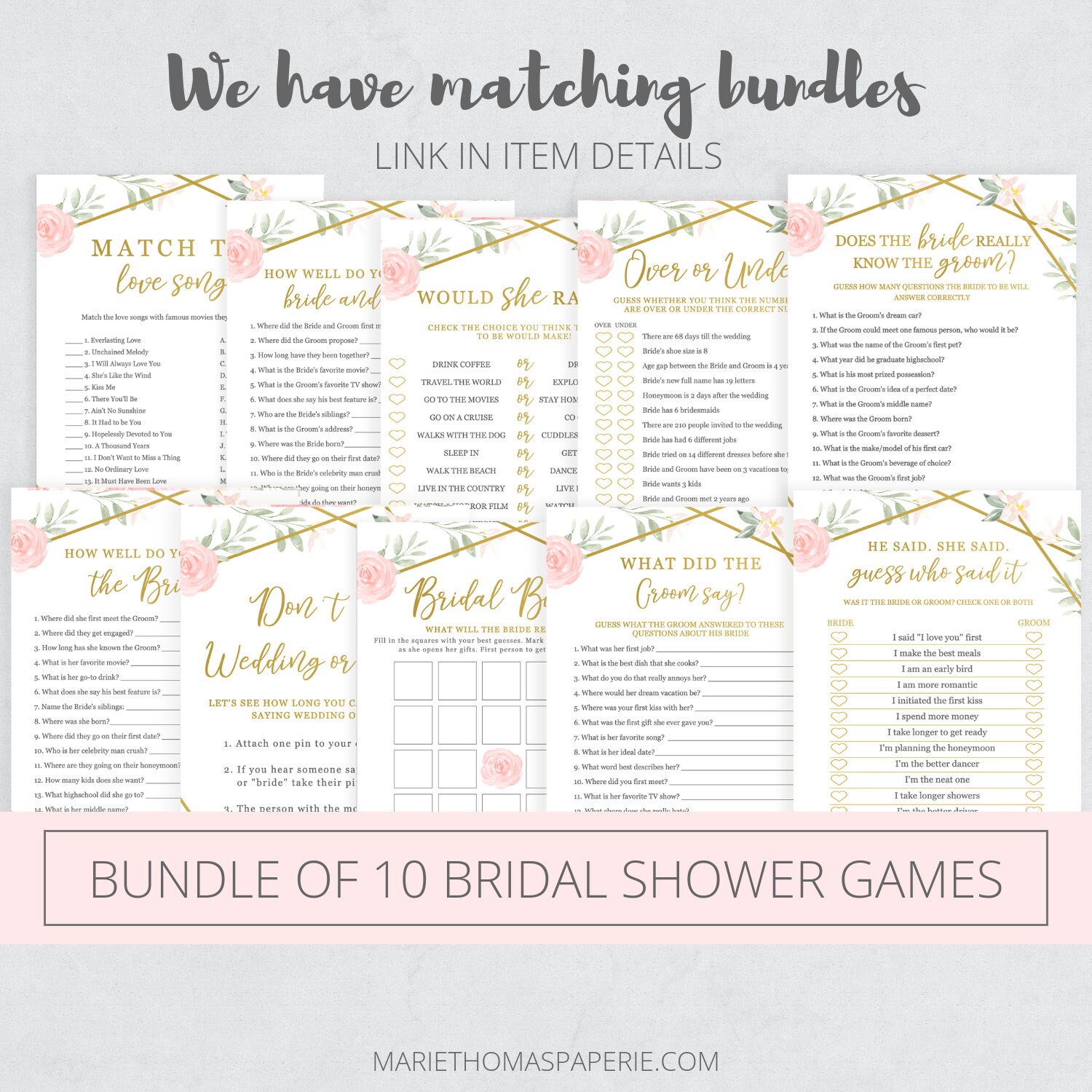 Orelia Bridal Poem Game Bridal Shower Games Printable Boho | Etsy