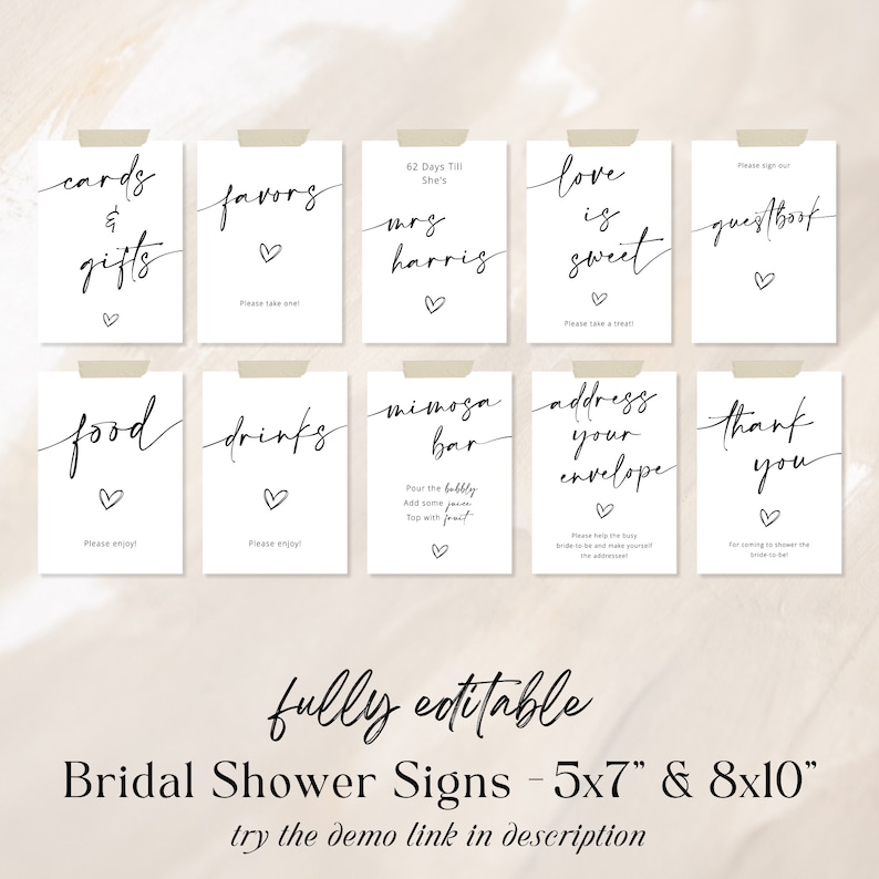 Bridal Shower Game Bundle, Minimalist Bridal Shower Games, Modern Bridal Shower Games Pack, Fully Editable Download Myla image 4