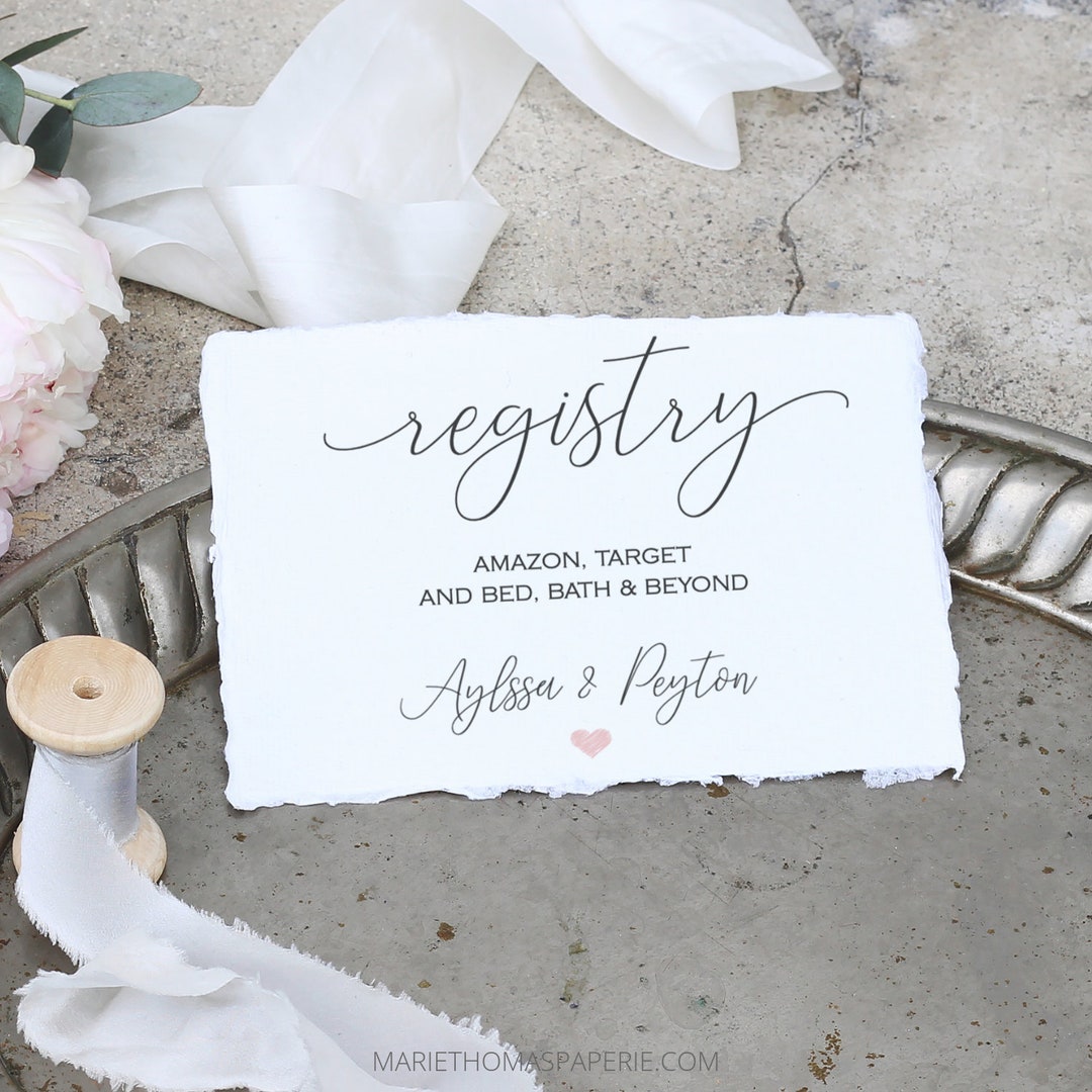 Alena Registry Insert Card Template, Bridal Shower Registry Card