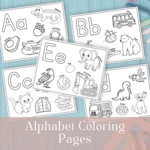 Puede incluir: P&aacute;ginas para colorear del alfabeto con las letras A a la D, con ilustraciones correspondientes. Incluye un caim&aacute;n, aguacate, avi&oacute;n, oso, abeja, autob&uacute;s, gato, abrigo, dinosaurio, perro, donut, &aacute;guila, tierra, elefante y excavadora.