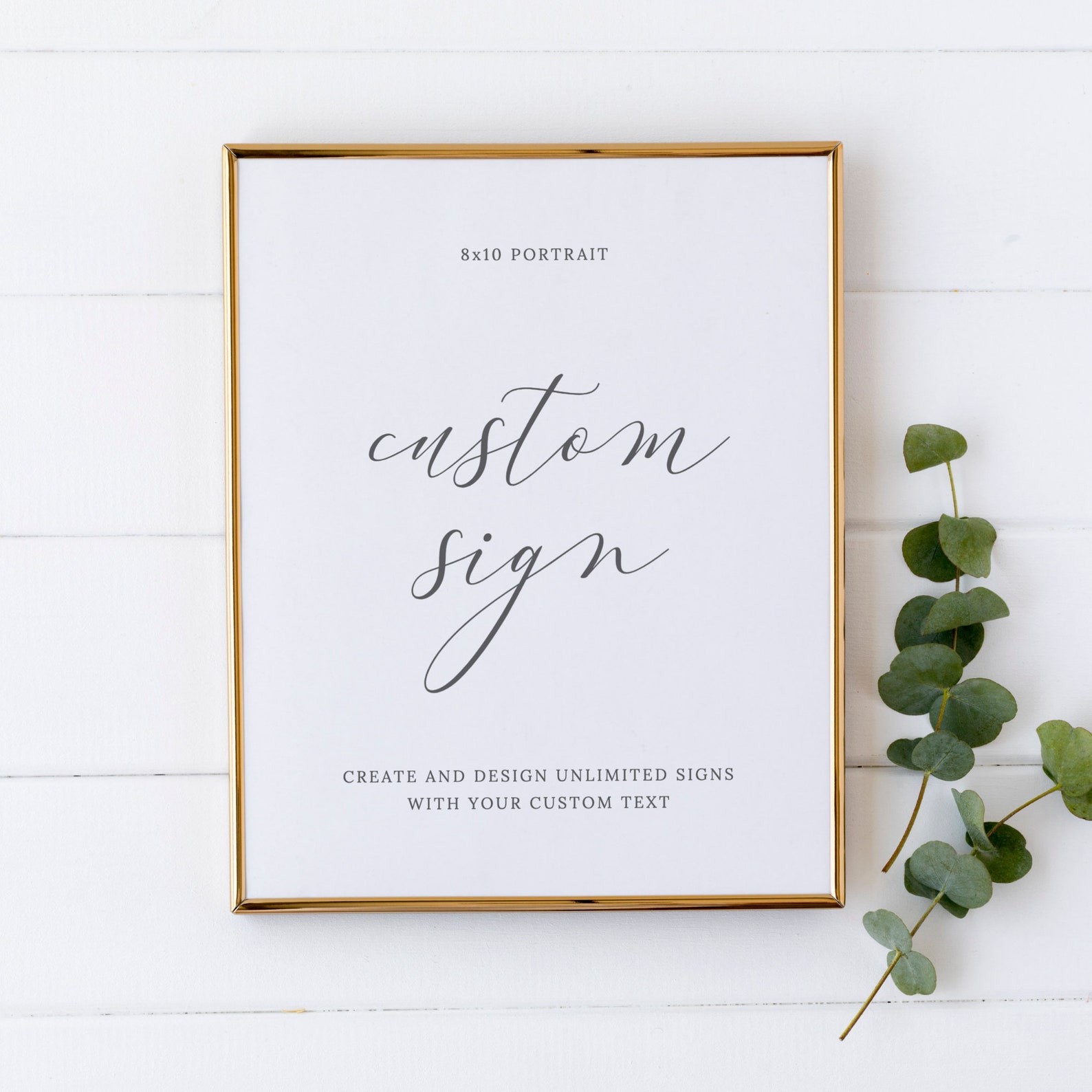 Custom Wedding Sign Template, Elegant Script Wedding Sign Kit, Create ...
