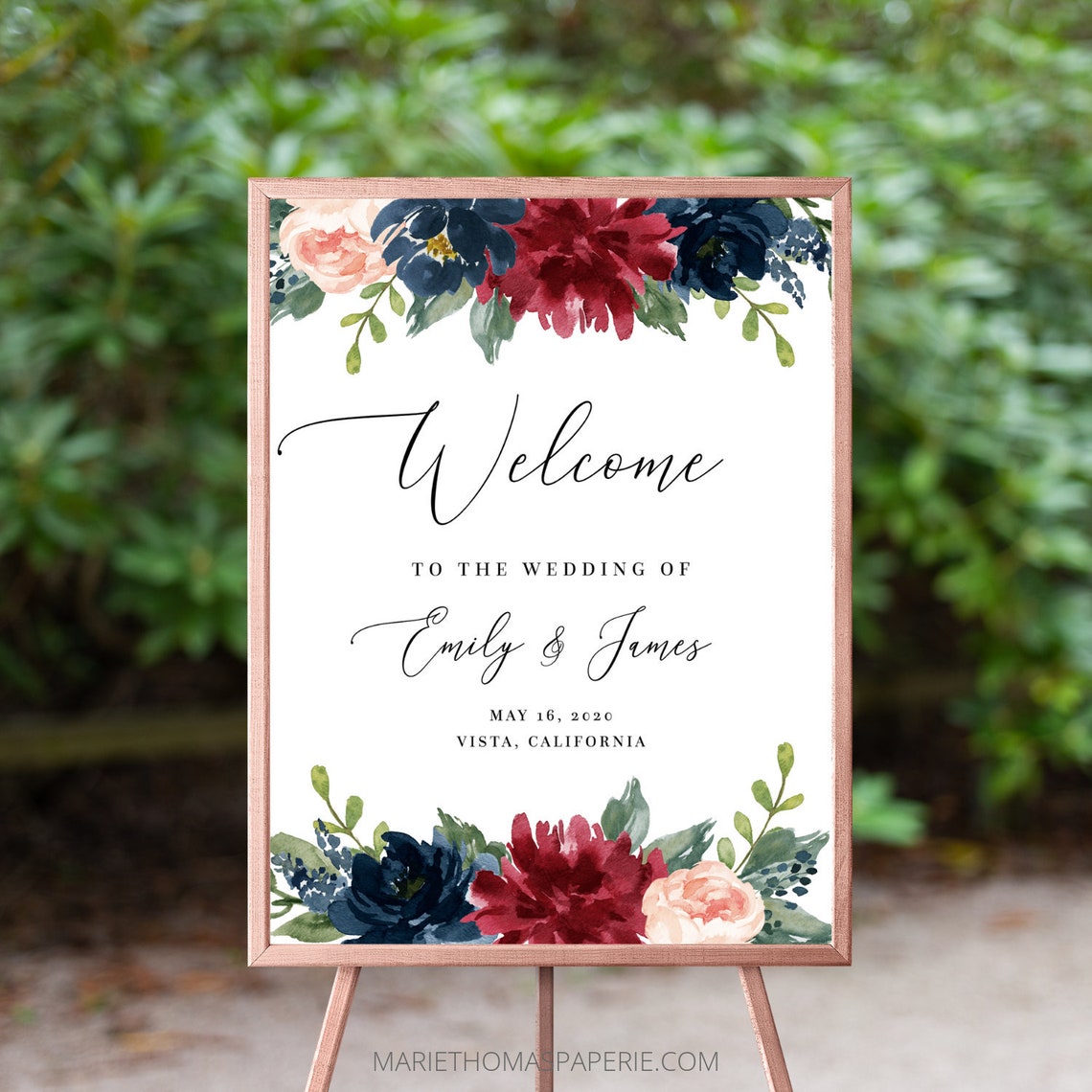 Mara Wedding Welcome Sign Welcome to our Wedding Sign image 1