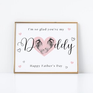 Vatertags-Fußabdruck, druckbares Geschenk für Papa, Vatertags-Handabdruck-Andenken, Vatertags-Handabdruck, DIY-Handwerksgeschenk