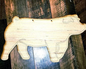 Etched Pig Stall Sign Blank - Custom Livestock Show Sign